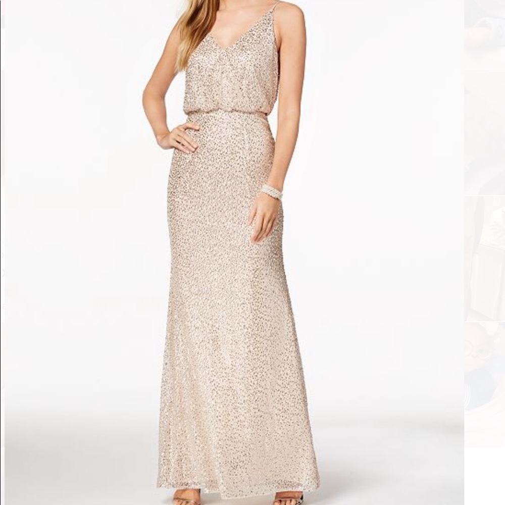Adrianna Papell Sequined Blouson Gown